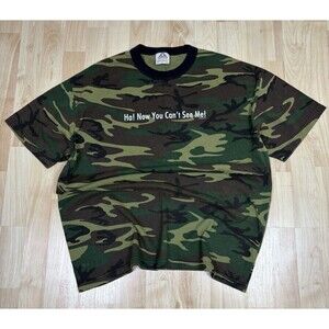 Vintage Y2K 2001 Camo Graphic T-Shirt / Size XL
